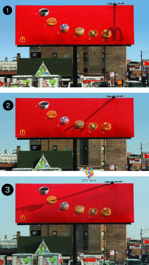 קרייאיטיב לשולחן 3! 2 השלט של מקדונלדס שמנצל את אור השמש