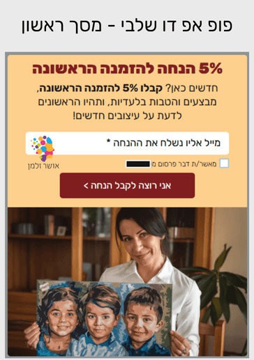 5 עקרונות שיהפכו את הפופ שלכם לממיר יותר (בקלות) 5 פופ אפ של מוצר מעולם הציור - שלב ראשון