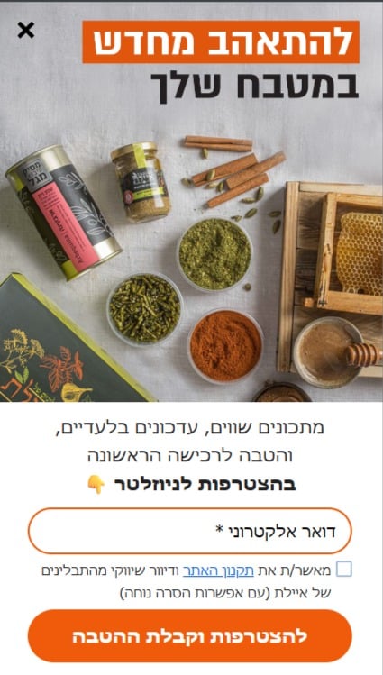 הפופ אפ שהיה אמור לעבוד 1 פופ אפ 1 שהכנתי לתבלינים של איילת
